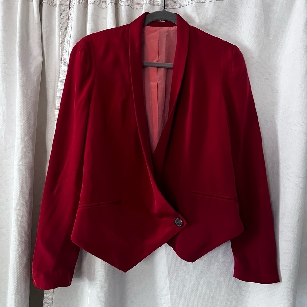 Rebecca Minkoff Silk Jacket in Orange and Pink size Medium - Picture 3 of 15